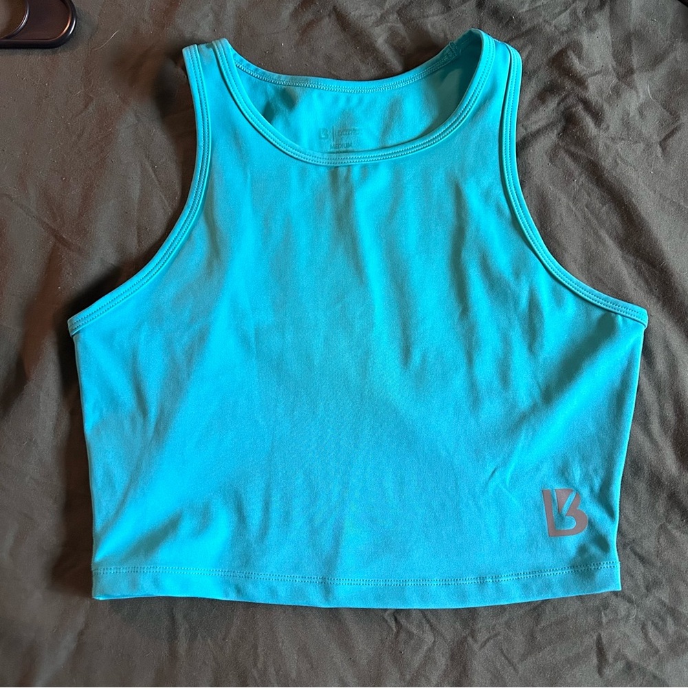 BuffBunny Blue Fitted Sleeveless Crop Tank